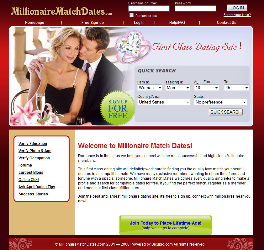 Millionaire Dating Sites Usa